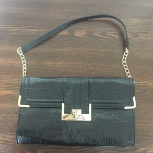 Marc Fisher Black Purse with Gold Hardware
